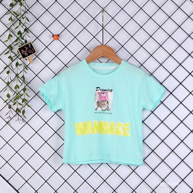 巴布豆 时尚韩版夏季儿童T恤 广东织里品牌童装折扣批发